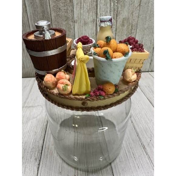 Vtg Old Virginia Candle Co Candle Capper Country with Bottle Glass Jar 6.5" Tall - Picture 4 of 16